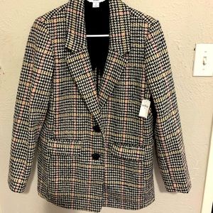 Oversized Soft-Brushed Patterned Blazer Jacket